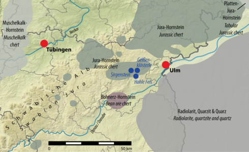 A scientific analysis of artefact assemblages from caves in the Ach Valley – including some of the „Caves with the oldest Ice Age art“ – have shown that hunter-gatherers collected and used different lithic raw materials of the region.