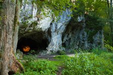Entrance to Hohlenstein Stadel-Cave in the Lone Valley. Copyright, picture credit: Landesamt für Denkmalpflege im Regierungspräsidium Stuttgart, Th. Beutelspacher.